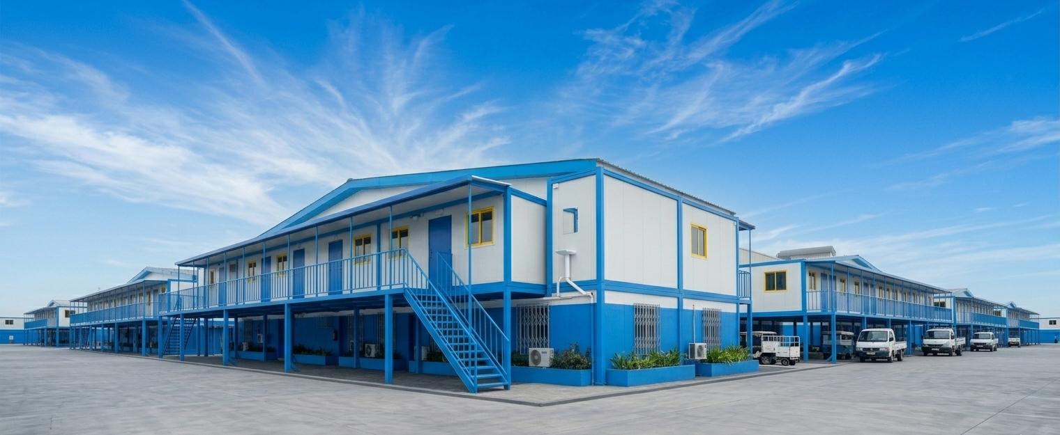 Chantier de bâtiment modulaire clés en main